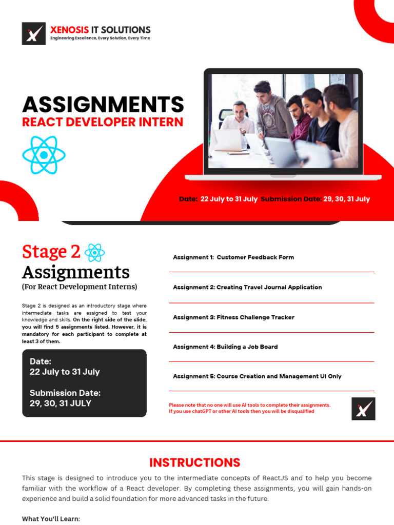 React Developer Intern Assignments Guide | PDF | Computing | Software