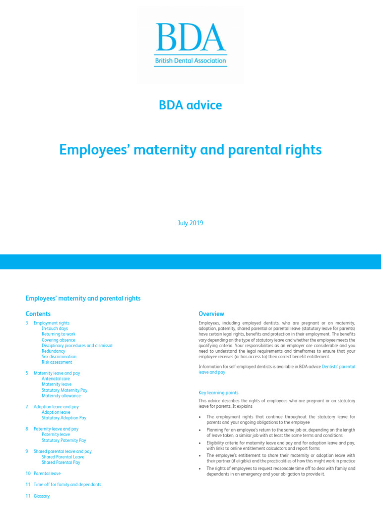 Employees Maternity and Parental Rights | PDF