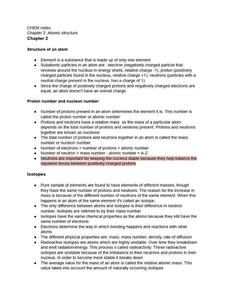 CHEM Notes | PDF