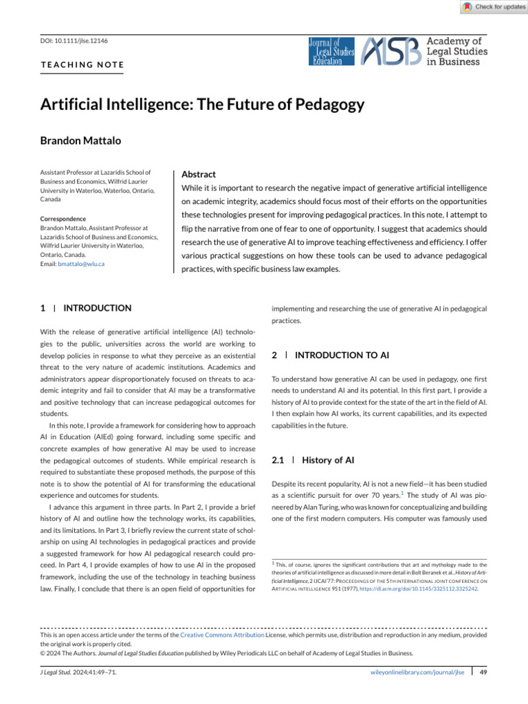 AI in Education: Transforming Pedagogy | PDF | Artificial Neural ...