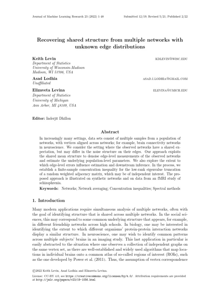 Recovering Shared Structure From Multiple Networks With Unknown Edge ...