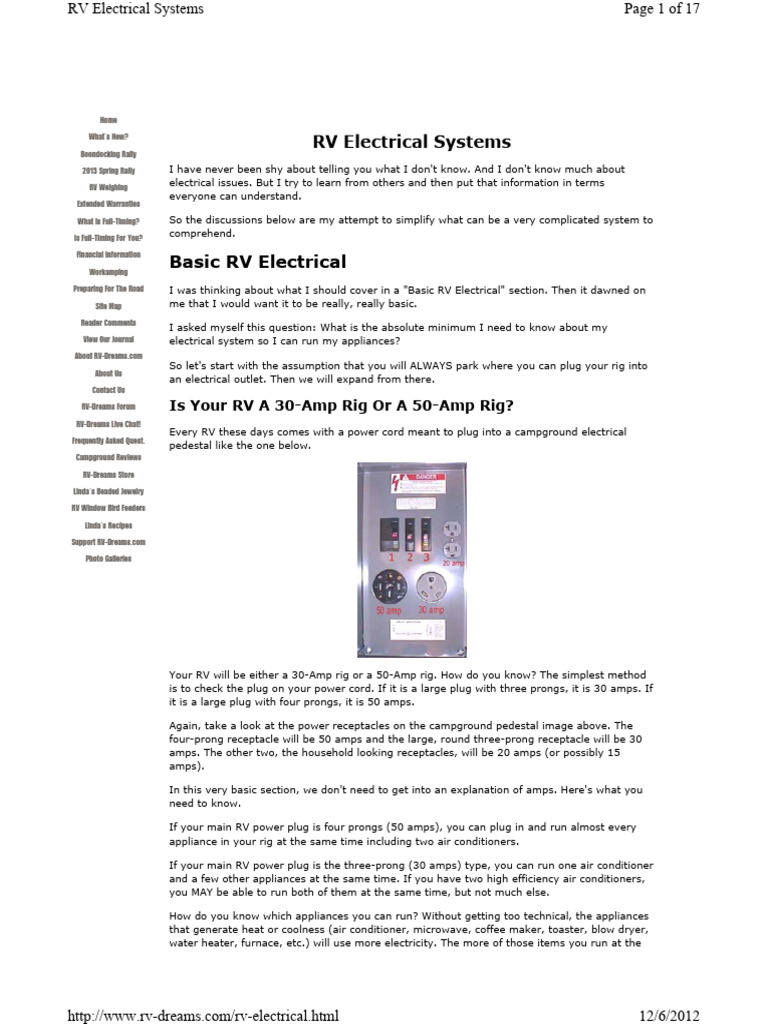 RV-Dreams Basic Rv-Electrical | PDF | Battery Charger | Home & Garden
