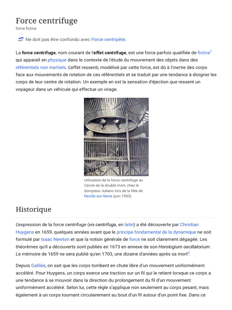 Force Centrifuge - Wikipédia | PDF