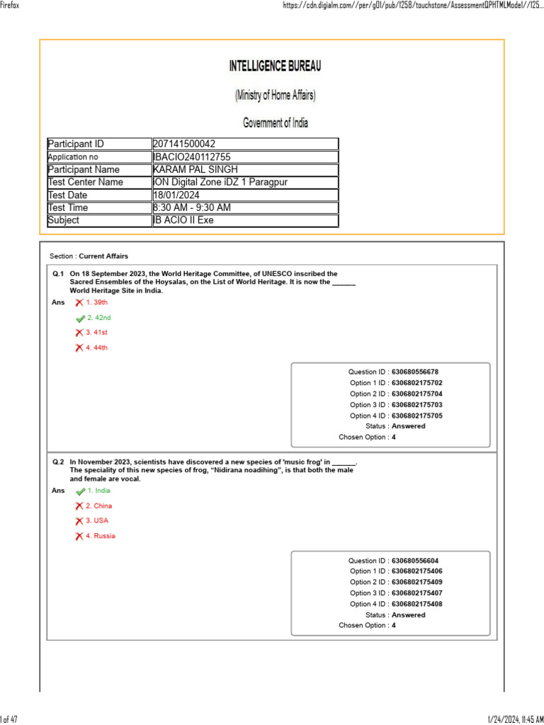 Ib Acio Answers | PDF