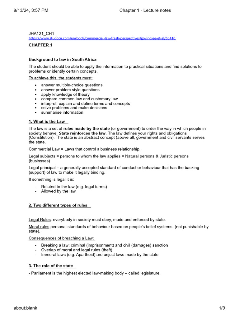 Chapter 1 - Lecture Notes | PDF