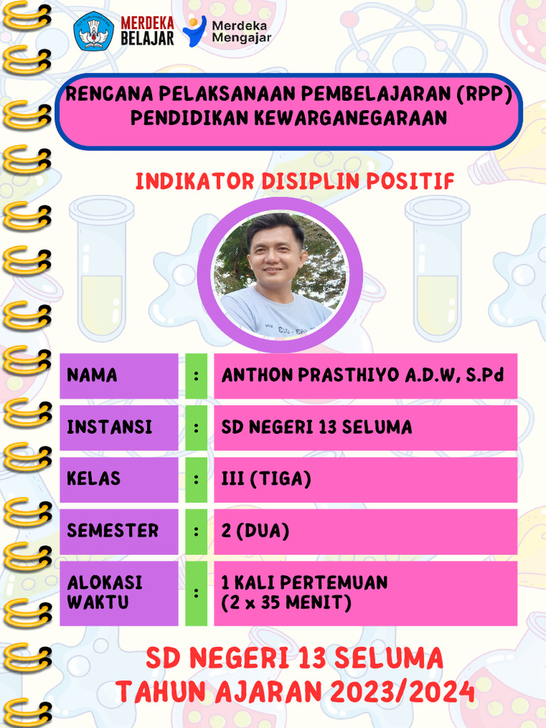 RPP Observasi Kepsek Indikator Disiplin Positif Kelas 3 | PDF