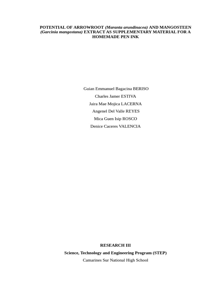 Potential of Arrowroot | PDF