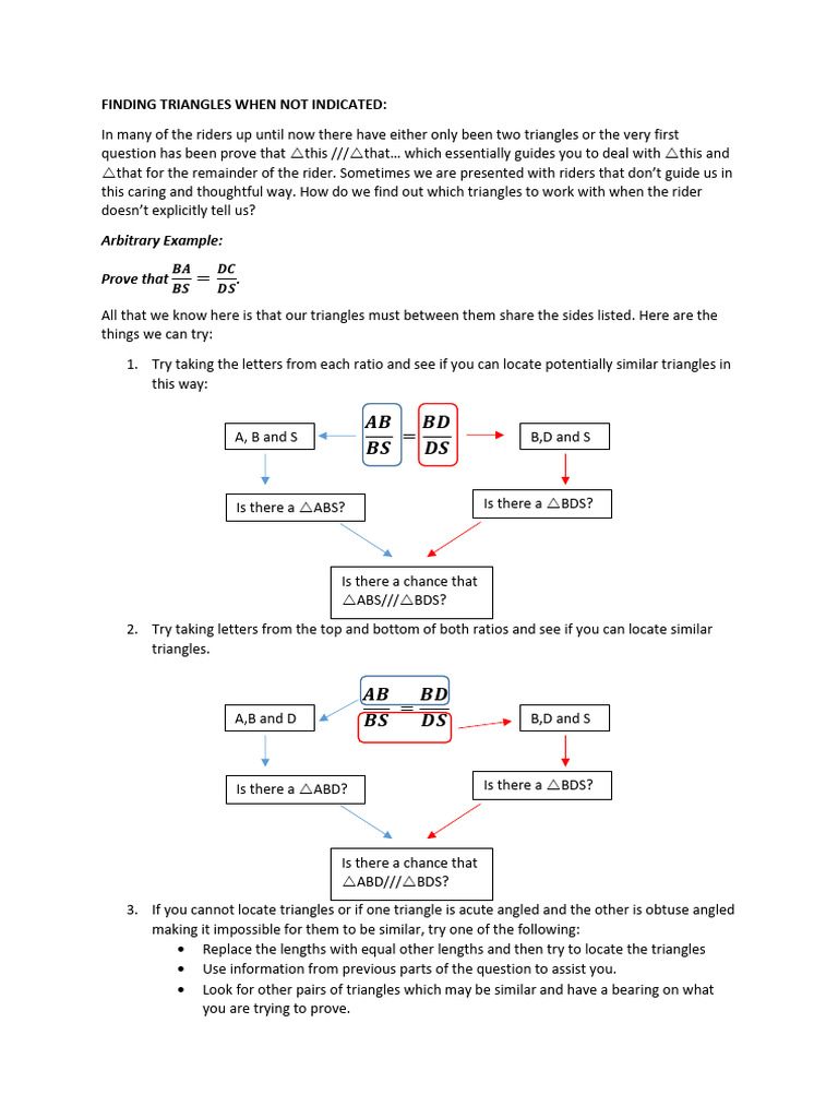 SIMILARITY Finding Triangles When Not Indicated | PDF
