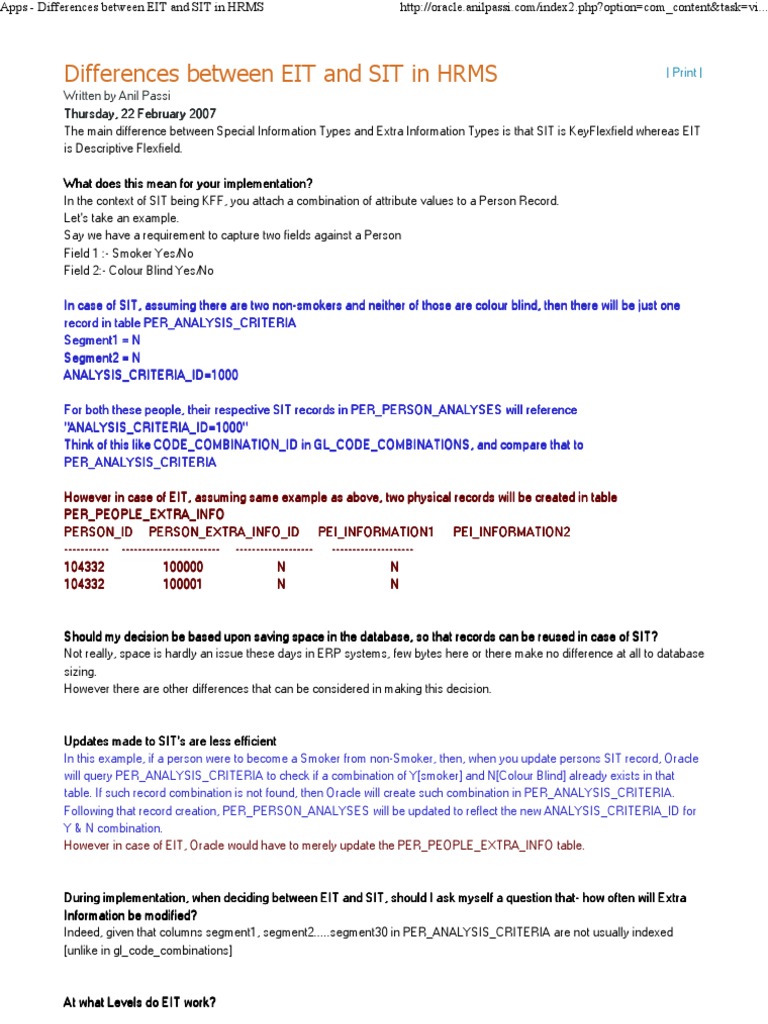 EIT vs SIT in HRMS Explained | PDF | Pl/Sql | Sql