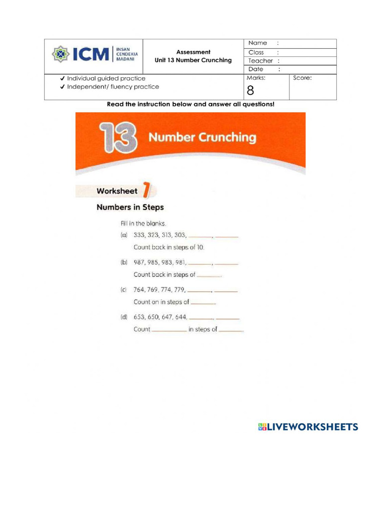 Math Assessment Term 2 Unit 13 | PDF