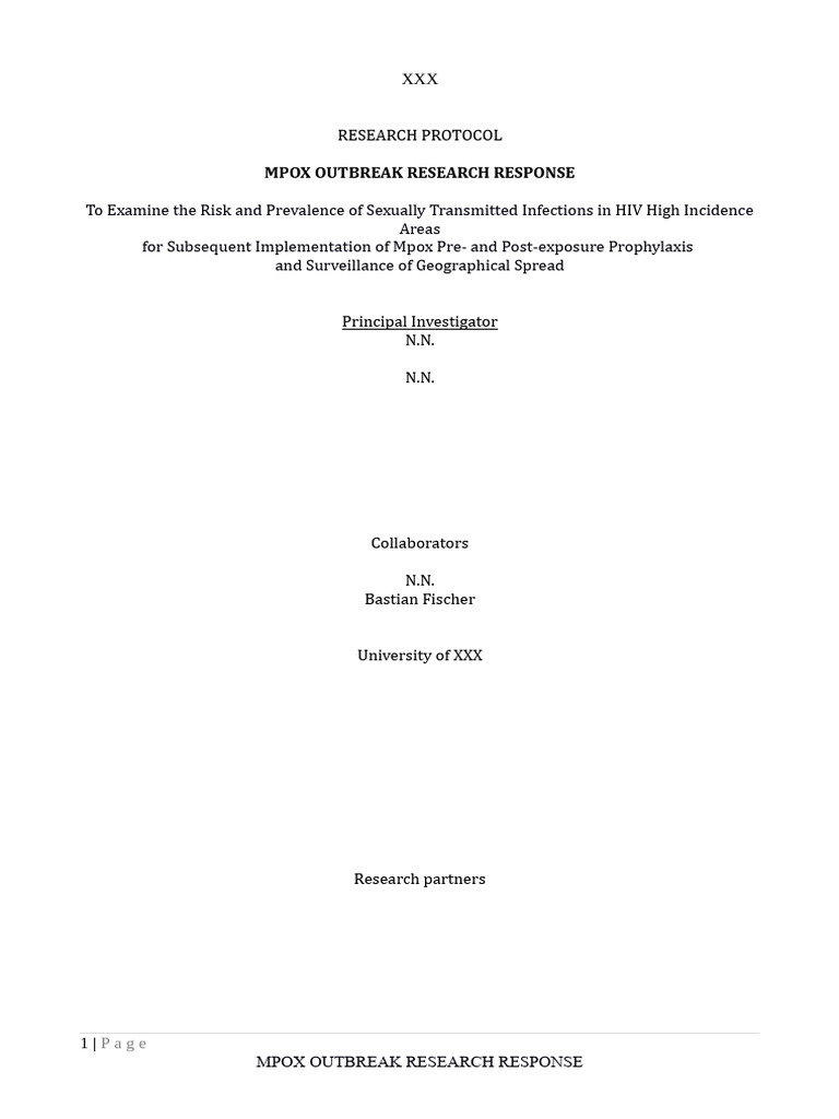 Mpox research protocol institution pdf