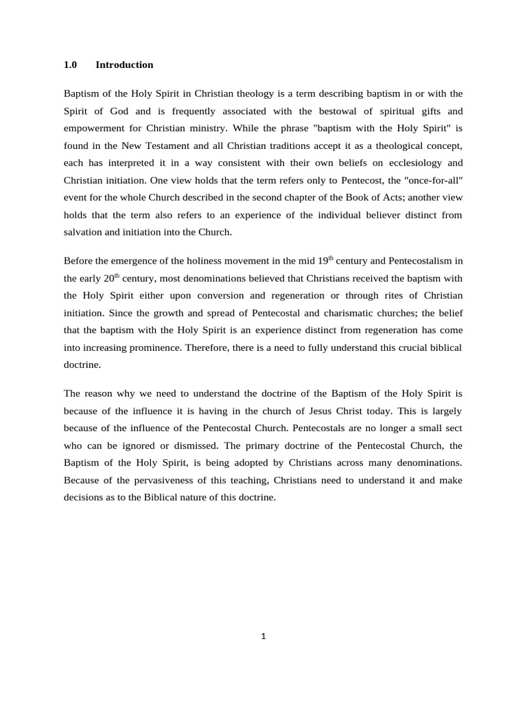 Baptism With The Holy Spirit | PDF