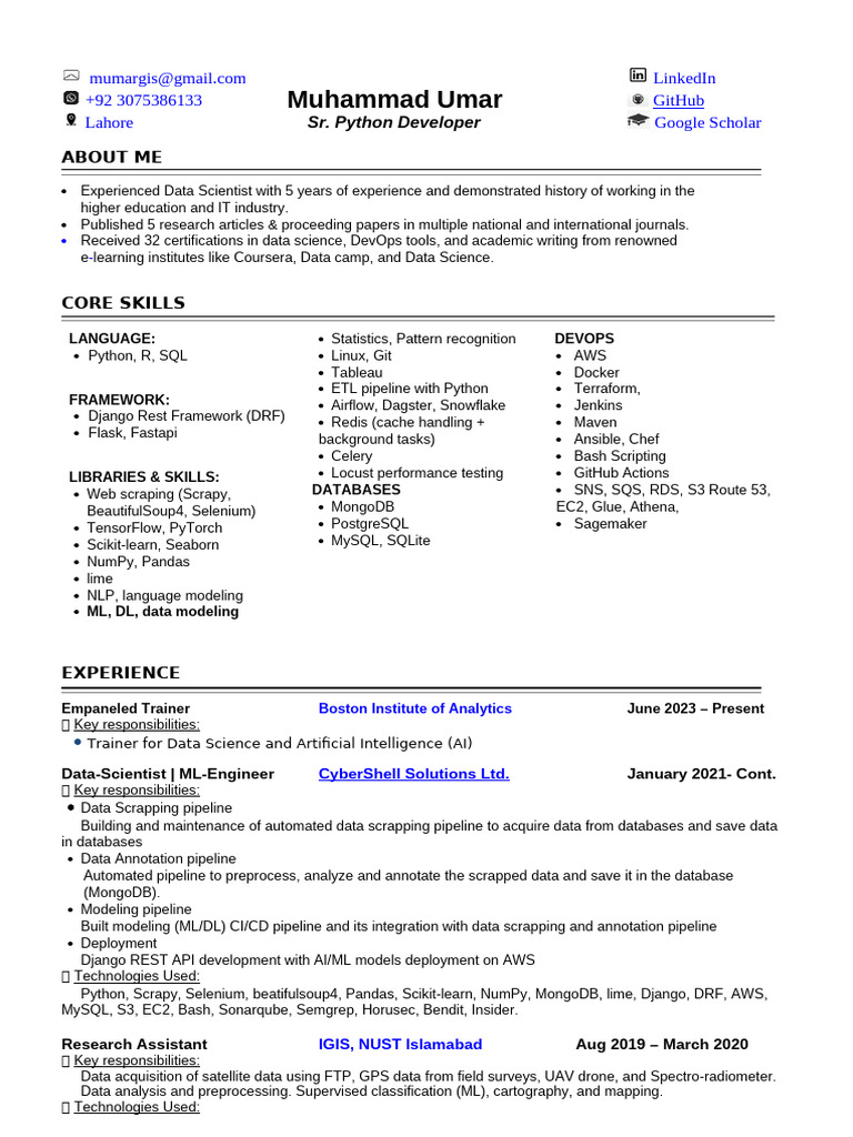 Data Science Resume | PDF