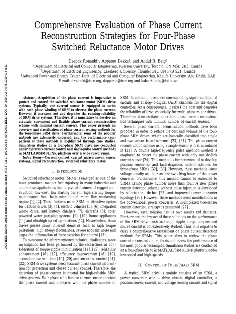 Comprehensive Evaluation of Phase Current Reconstruction Strategies For ...