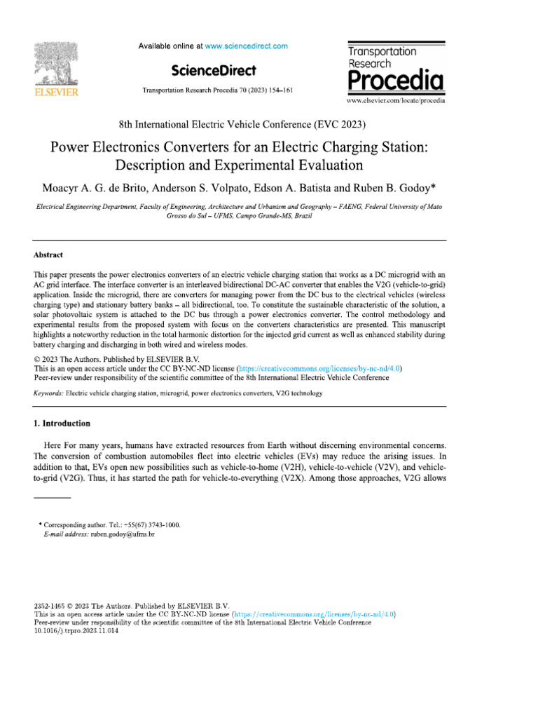 Power Electronics Converters For An Electric Charging Station | PDF