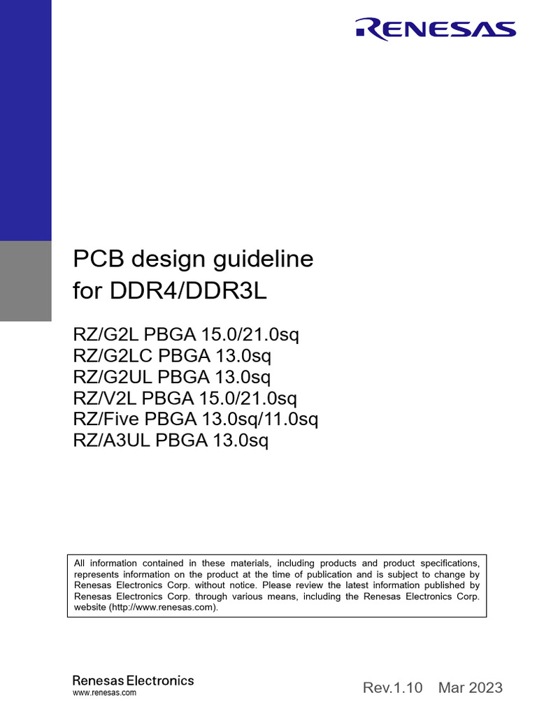 R01uh0971ej0110 RZ PCB DesignGuideline For DDR4 DDR3L | PDF