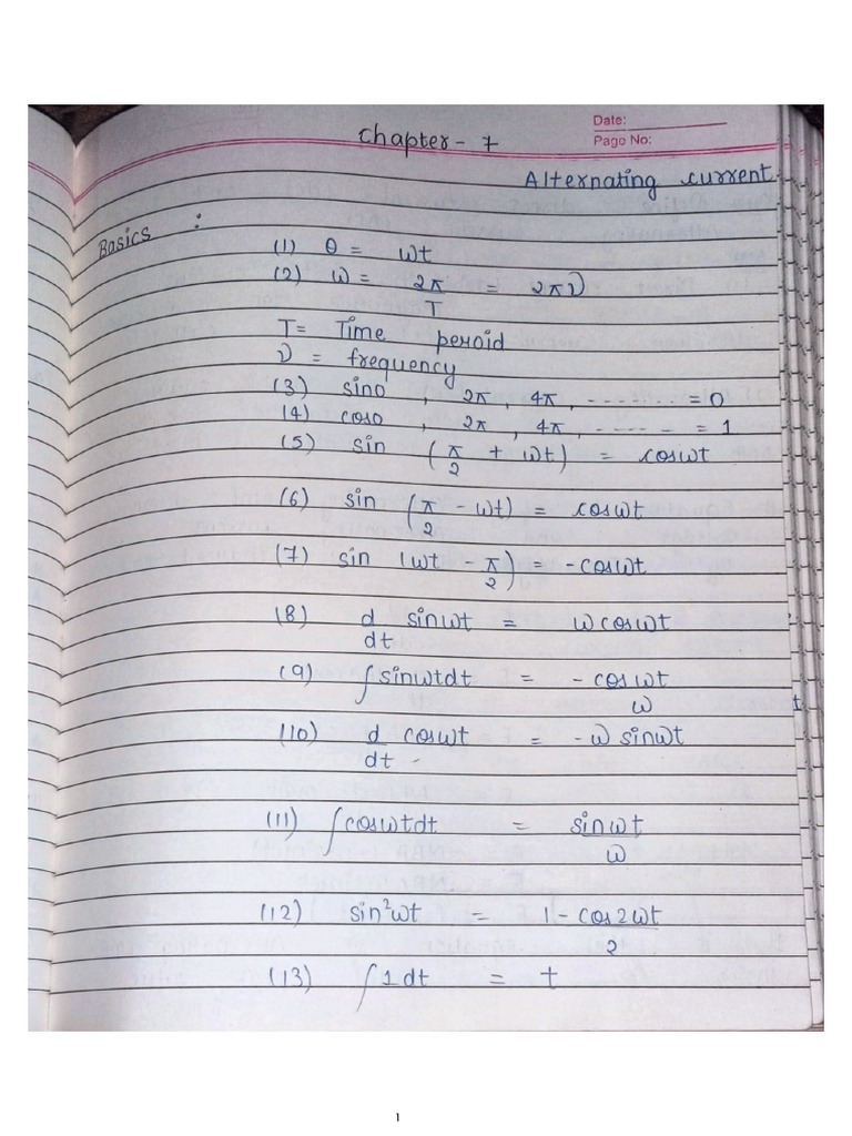 Chapter 7 Alternating Current Class 12th Cbse Physics Pdf