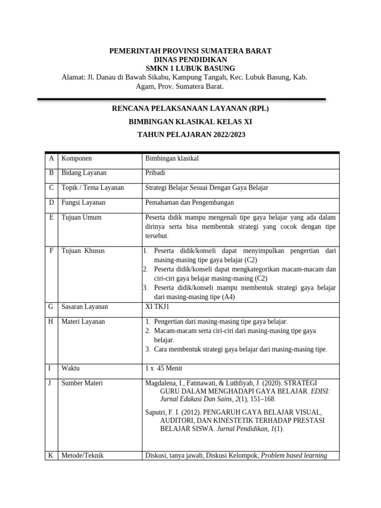RPL Gaya Belajar | PDF | Career & Growth