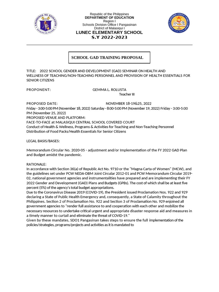 GAD Seminar on Health & Wellness 2022 | PDF