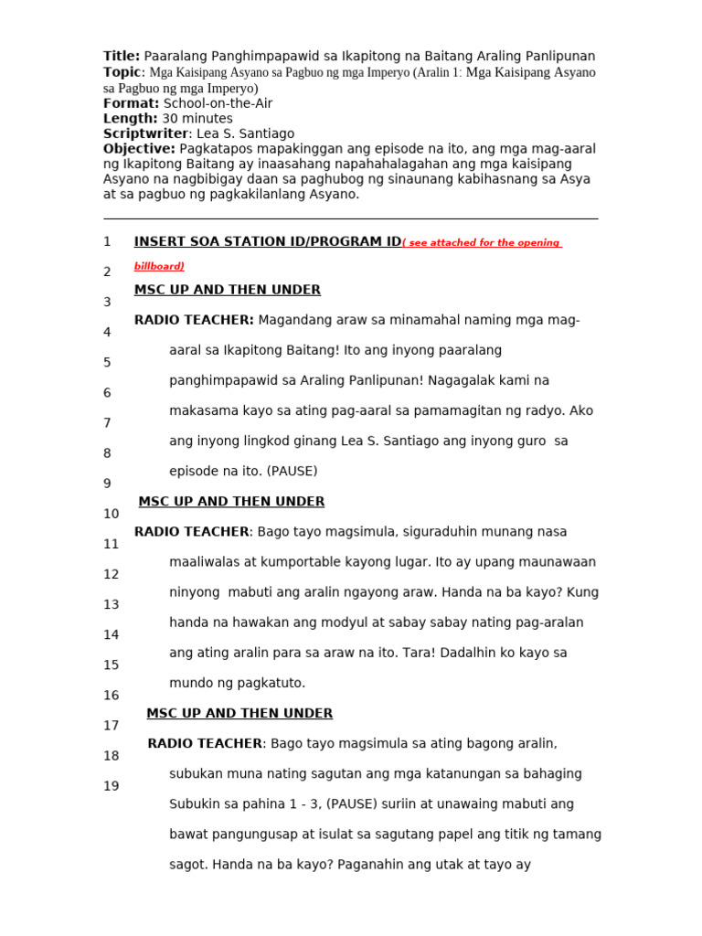 Script GRADE 7 MODULE 4 2FINAL | PDF | Religious Faiths | Foreign ...