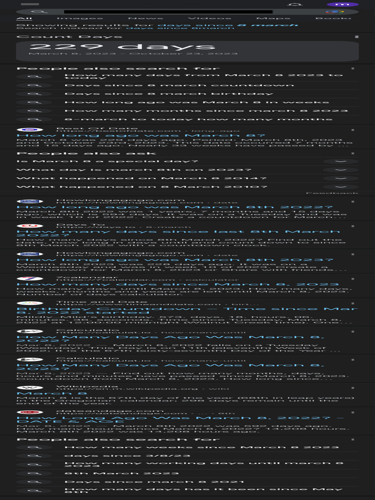 Days Since March 8, 2023: 229 Days | PDF | Home & Garden | Computers