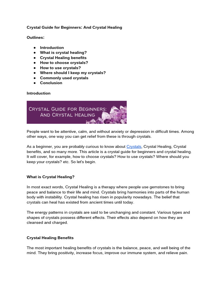 Beginner's Crystal Healing Guide | PDF | Quartz | Mind