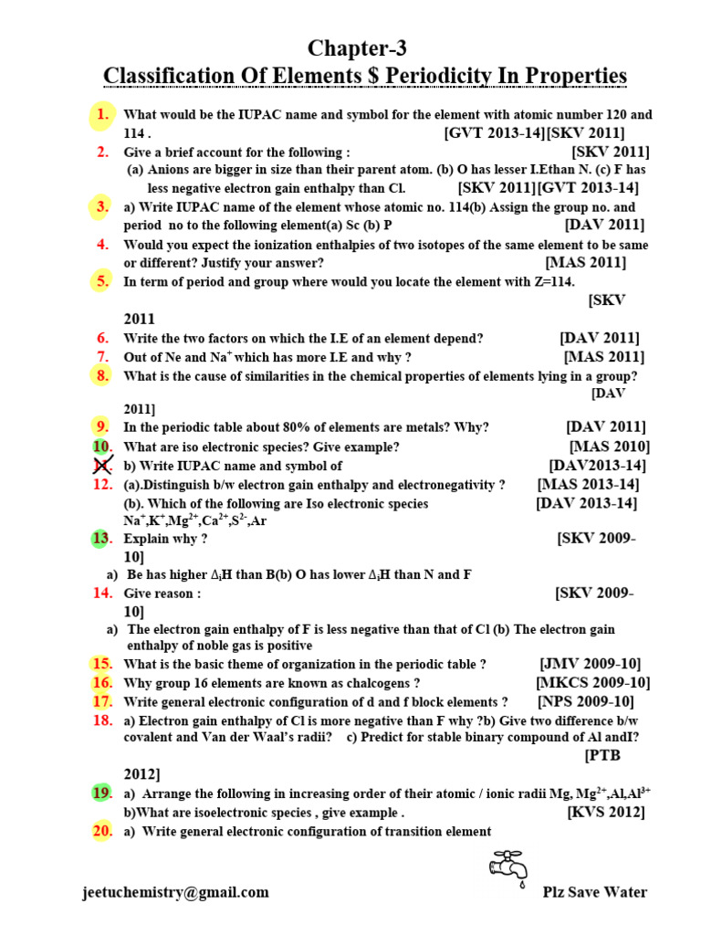 C 3 Classification Of Elements And Periodicity In Properties Pdf