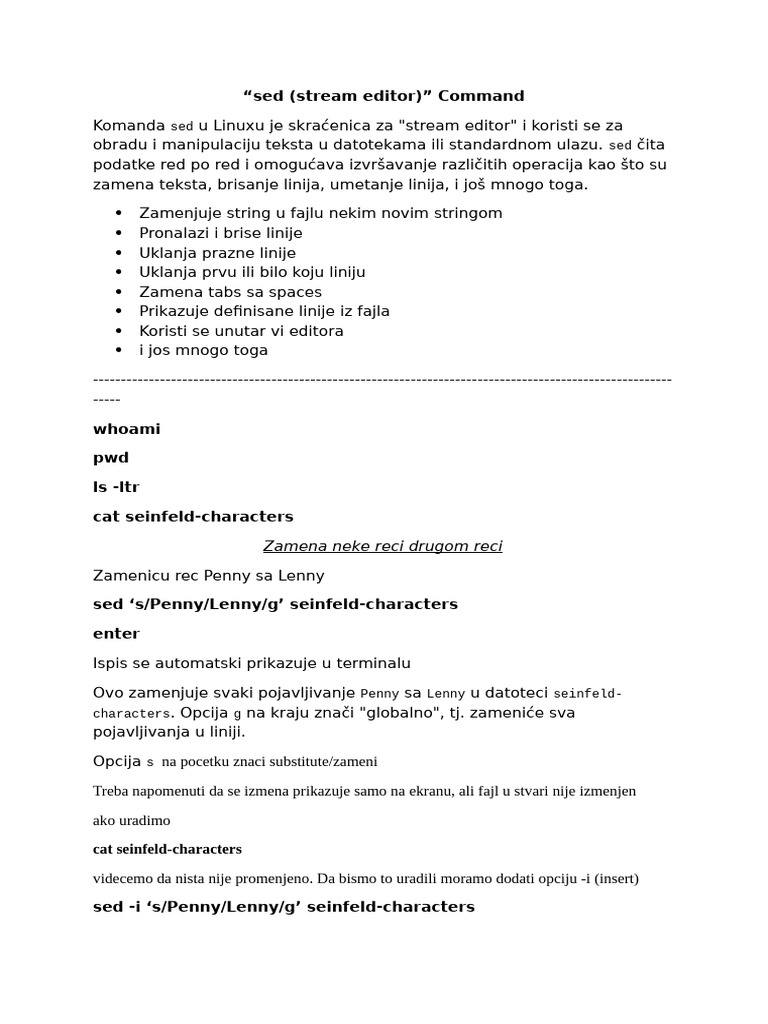 3-Sed Command | PDF