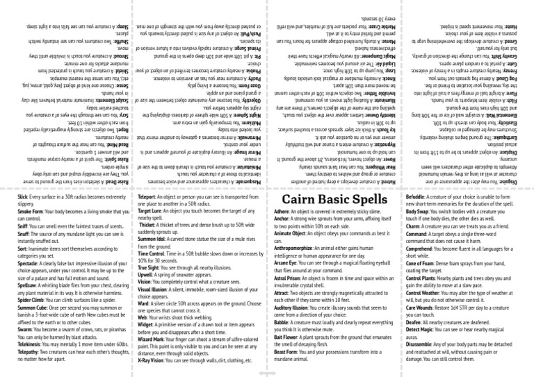 Cairn Basic Spells Pocketfold | PDF