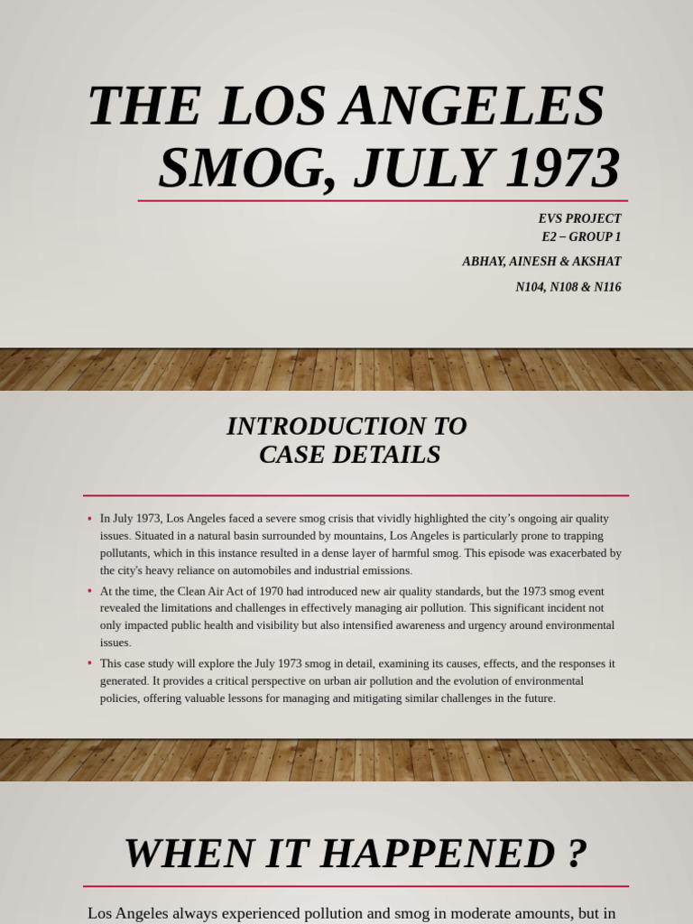 The Los Angeles Smog July 1973 Evs Pdf