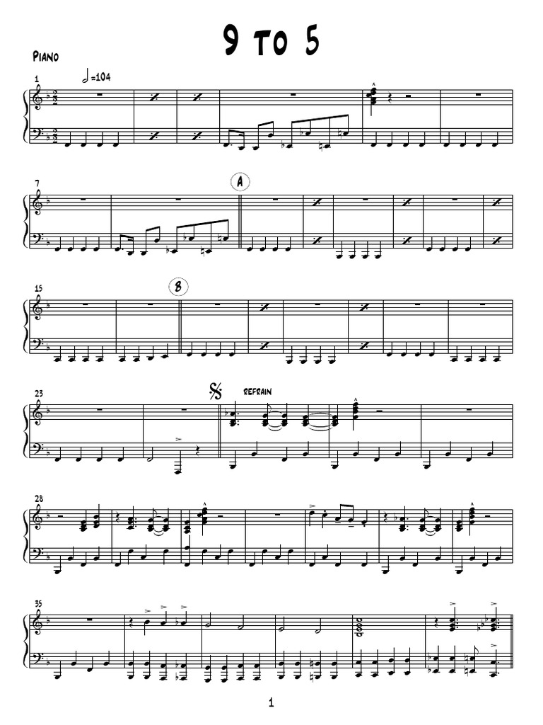 9 to 5 piano | PDF
