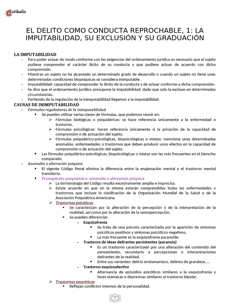 Tema 13 - El Delito Como Conducta Reprochable 1 | PDF