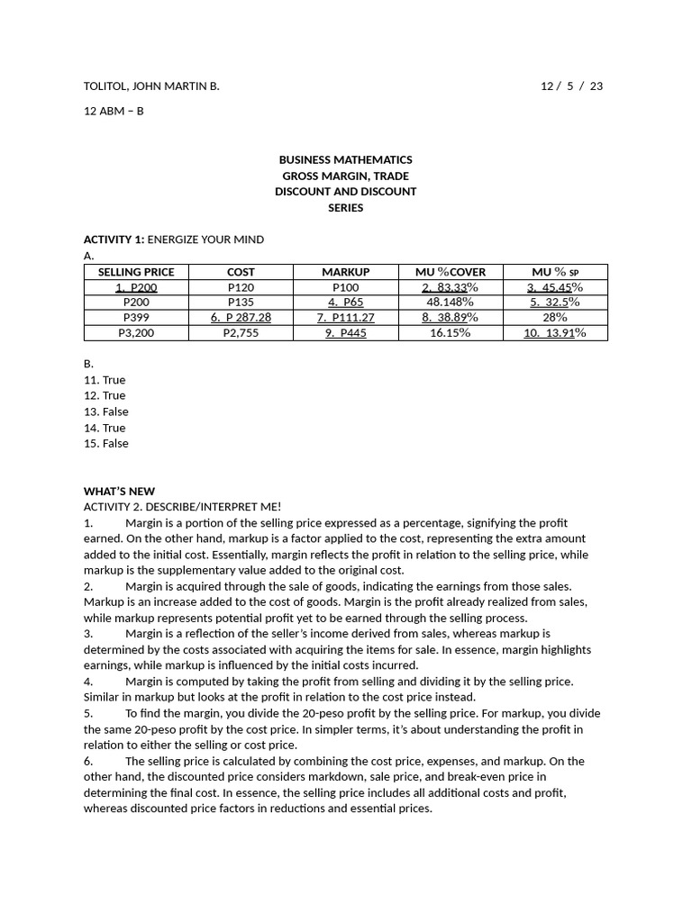 Bus - Math | PDF