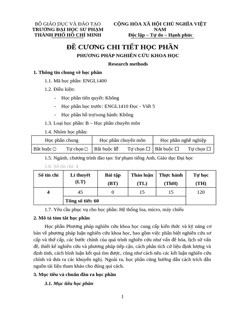 2020-19-Engl1400 Phuong Phap Nghien Cuu Khoa Hoc | PDF
