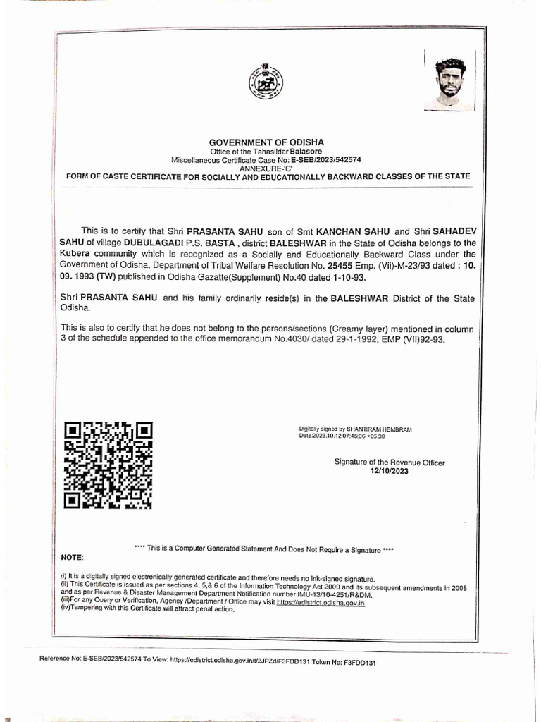 Documents Required For Sebc Caste Certificate In Maharashtra