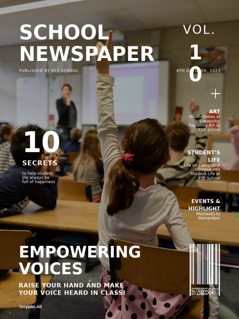School Newspaper Template PDF
