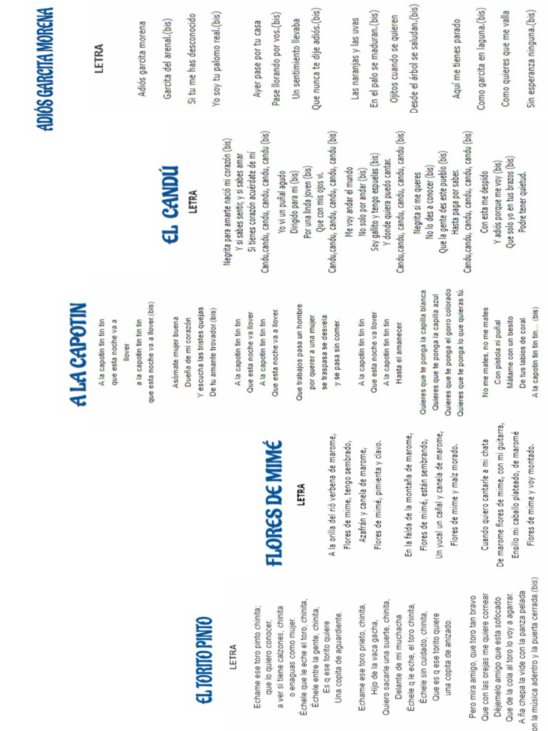 5 Canciones Folkloricas Ilustradas | PDF