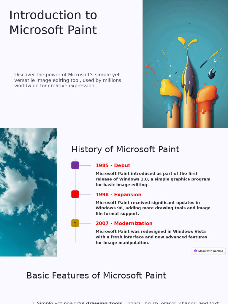Microsoft Paint: A Historical Overview | PDF | Image Editing | Computing