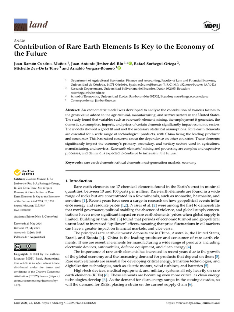 Contribution of Rare Earth Elements Is Key To The | PDF