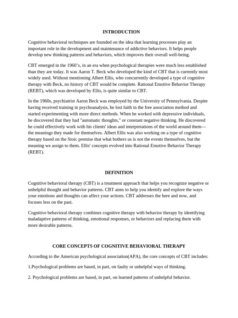 COGNITIVE BEHAVIORAL THEORY CBT PDF visual data 3