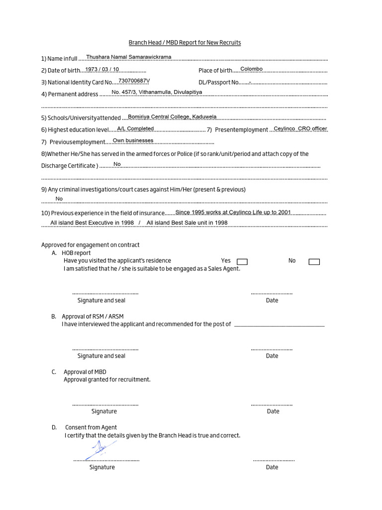 New - HOB - MBD - Report - For - New - Recruits - T. N. SAmarawickrama ...