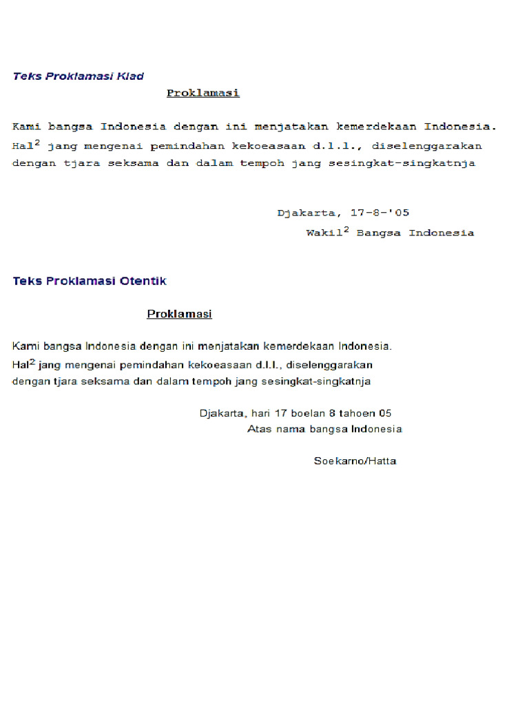 Teks Proklamasi1 | PDF