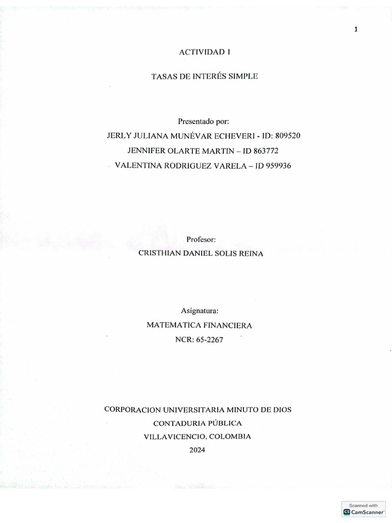 Actividad 3 Tasa de Interes Simple | PDF