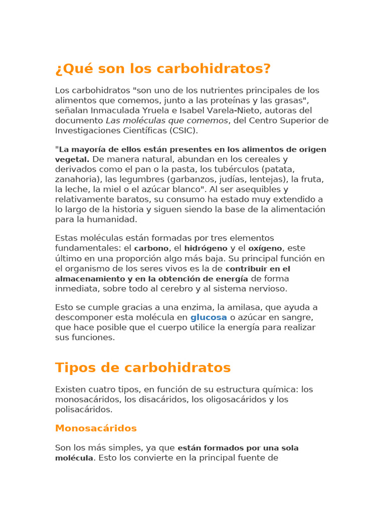 Qué Son Los Carbohidratos Pdf