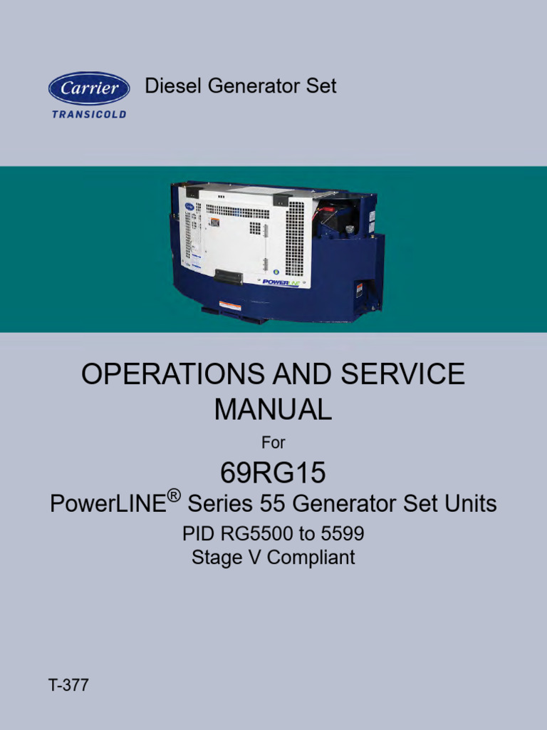 Operations and Service Manual 69RG15: Diesel Generator Set | PDF ...