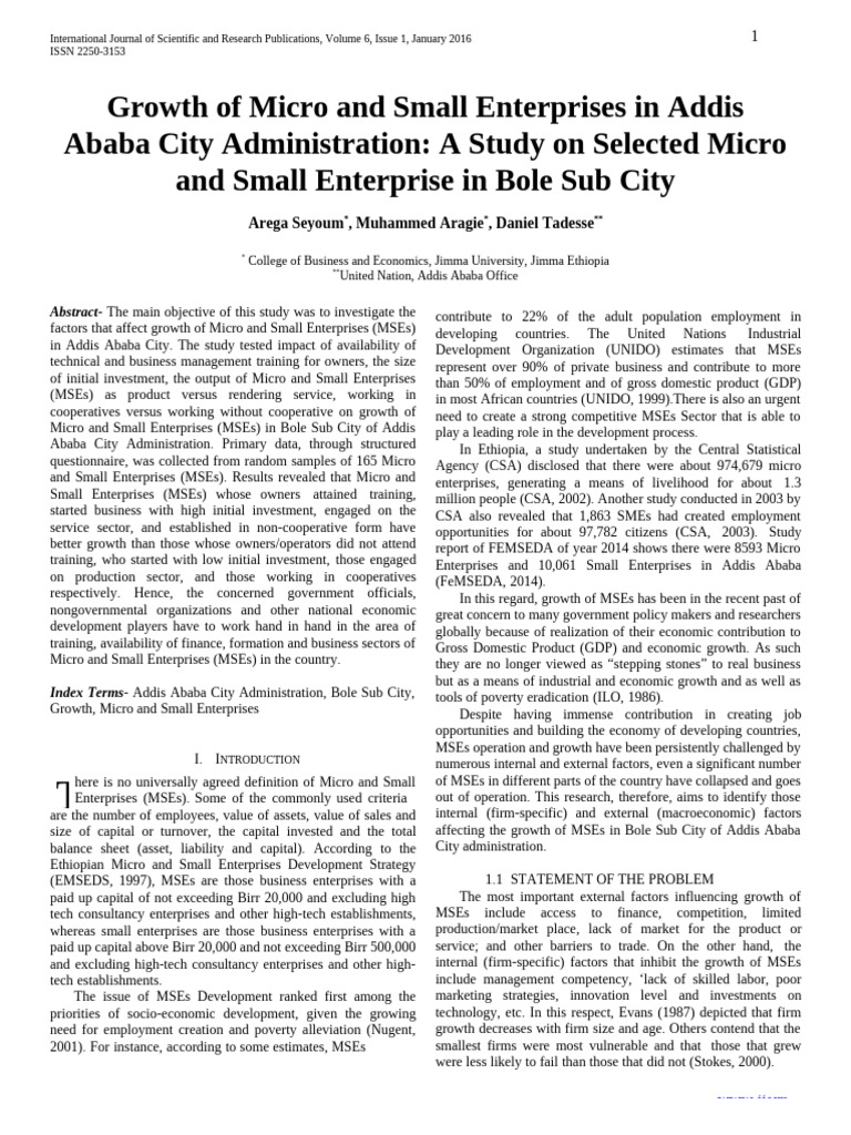Growth of Micro and Small Enterprises In333 | PDF