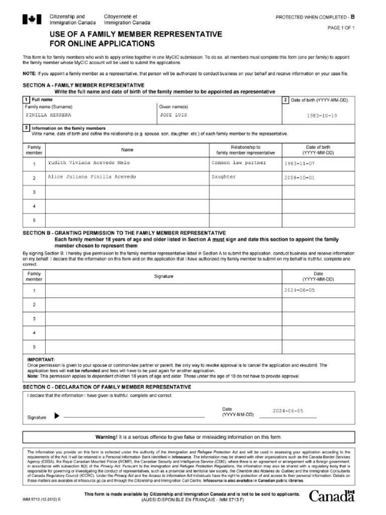 Imm 5713 e | PDF