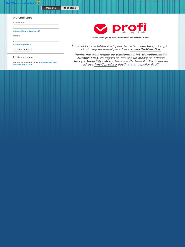 SuccessFactors Learning Locuri Autentificare PDF