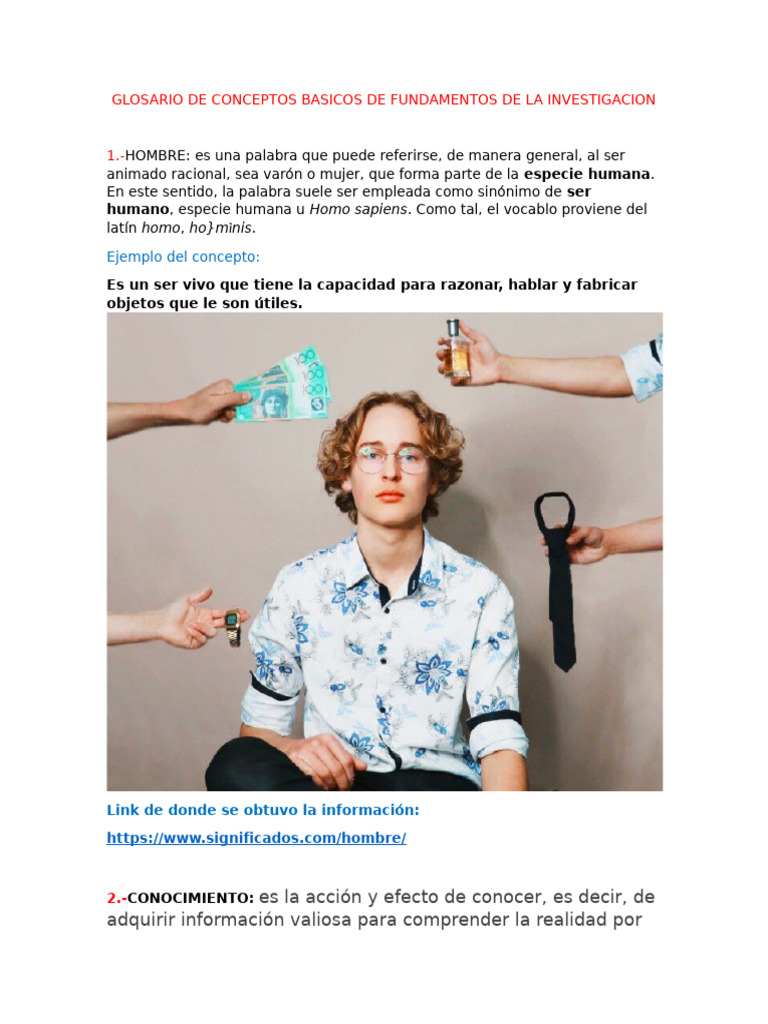 Glosario de Conceptos Basicos de Fundamentos de La Investigacion | PDF