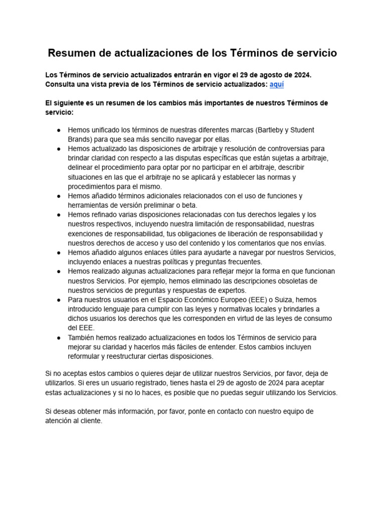 Tos Summary | PDF